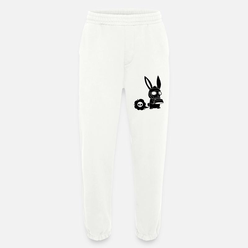 Farting Black Rabbit - Heavyweight Jogging Pants - made by SPREAD  - OFF WHITE