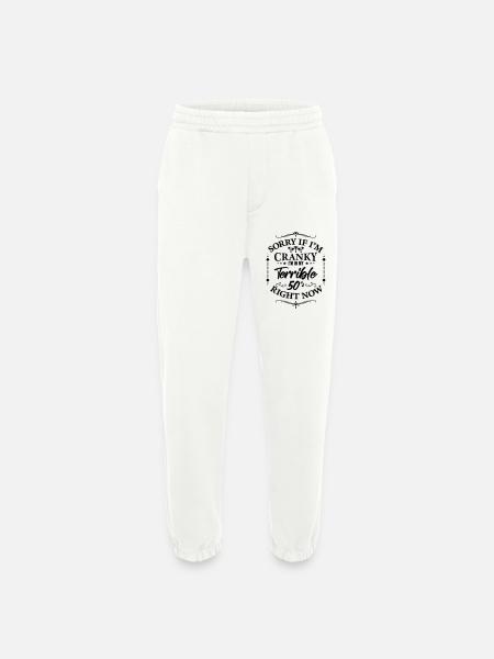 Terrible 50s - humor about menopause - Heavyweight Jogging Pants - made by SPREAD - OFF WHITE