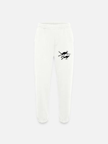 Two underwater divers with harpoons - Heavyweight Jogging Pants - made by SPREAD - OFF WHITE