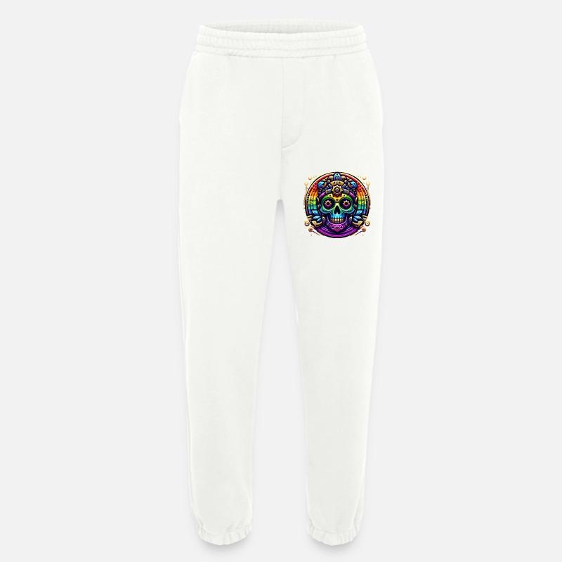 Metallic Rainbow Skull 2 - Heavyweight Jogginghose - made by SPREAD  - OFF WHITE