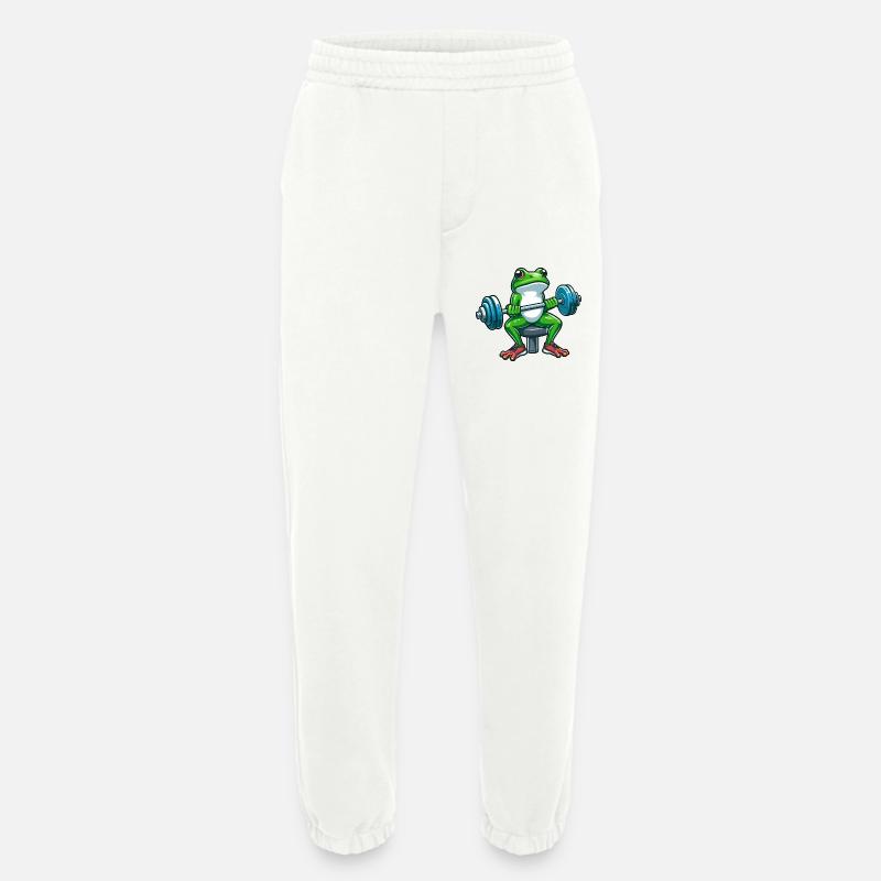 Starker Frosch Workout Hanteltraining - Heavyweight Jogginghose - made by SPREAD - OFF WHITE