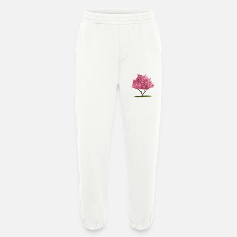Kirsch-Sakura Rosa Blumenbaum - Heavyweight Jogginghose - made by SPREAD - OFF WHITE