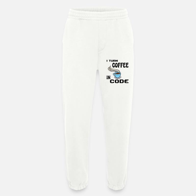 Programmeur de code Scripting Statement Développeur - Pantalon de jogging bio épais fabriqué en UE - OFF WHITE