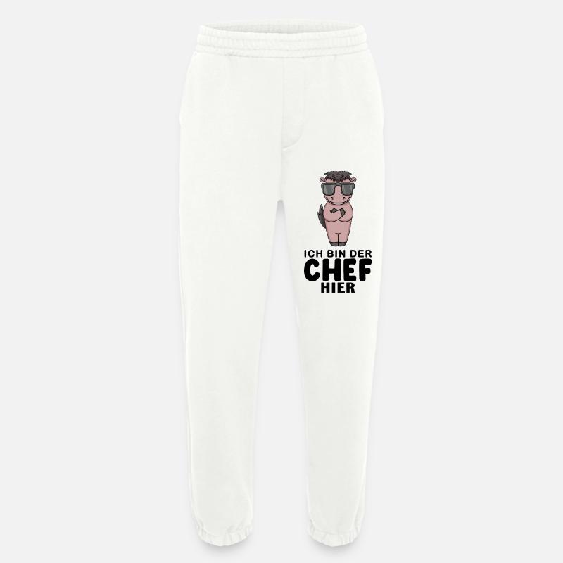 Chef Spruch mit Pferd Motiv - Heavyweight Jogginghose - made by SPREAD  - OFF WHITE