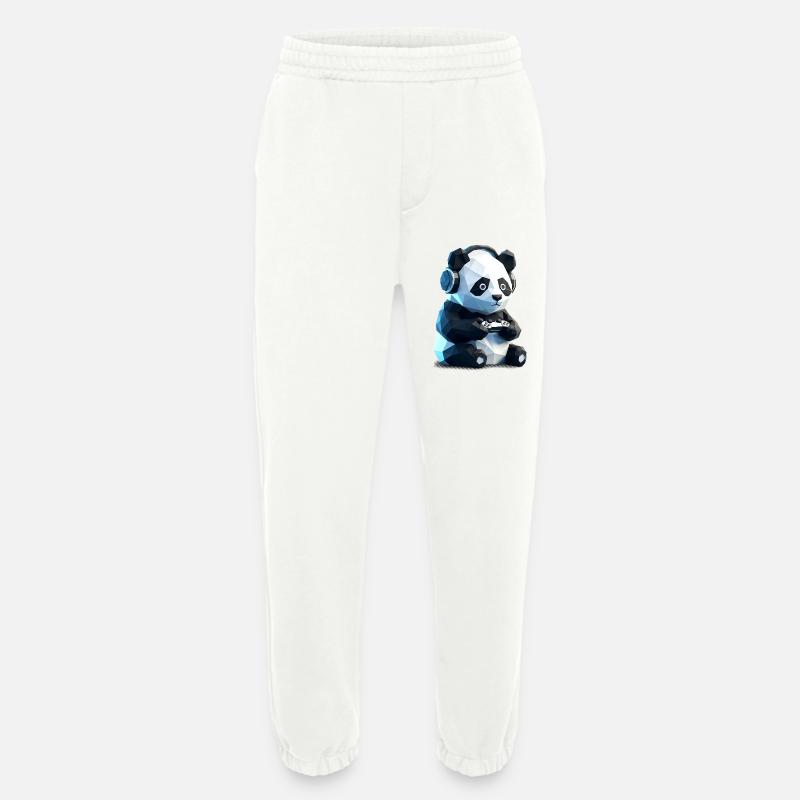 Gaming Panda mit Headset & Controller - Heavyweight Jogginghose - made by SPREAD  - OFF WHITE