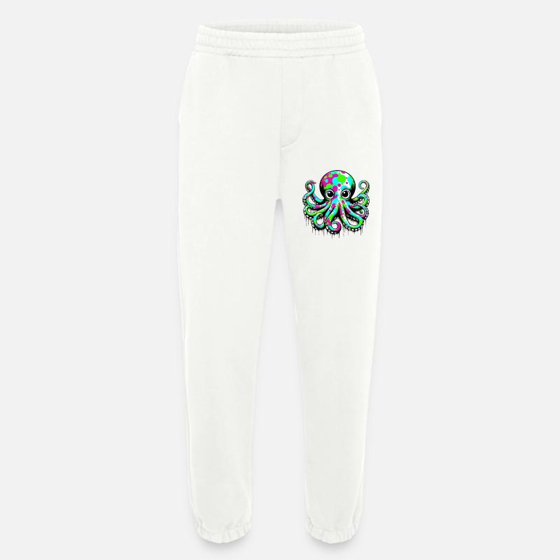 Octopus - Heavyweight Jogging Pants - made by SPREAD  - OFF WHITE