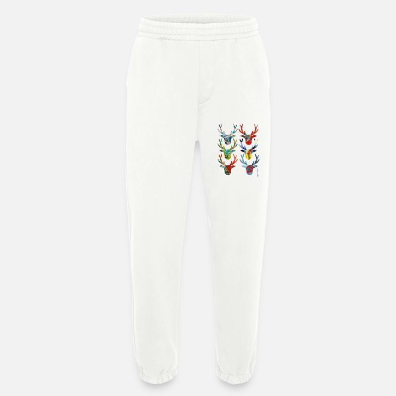 Abstrakte farbige Hirschköpfe - Heavyweight Jogginghose - made by SPREAD  - OFF WHITE