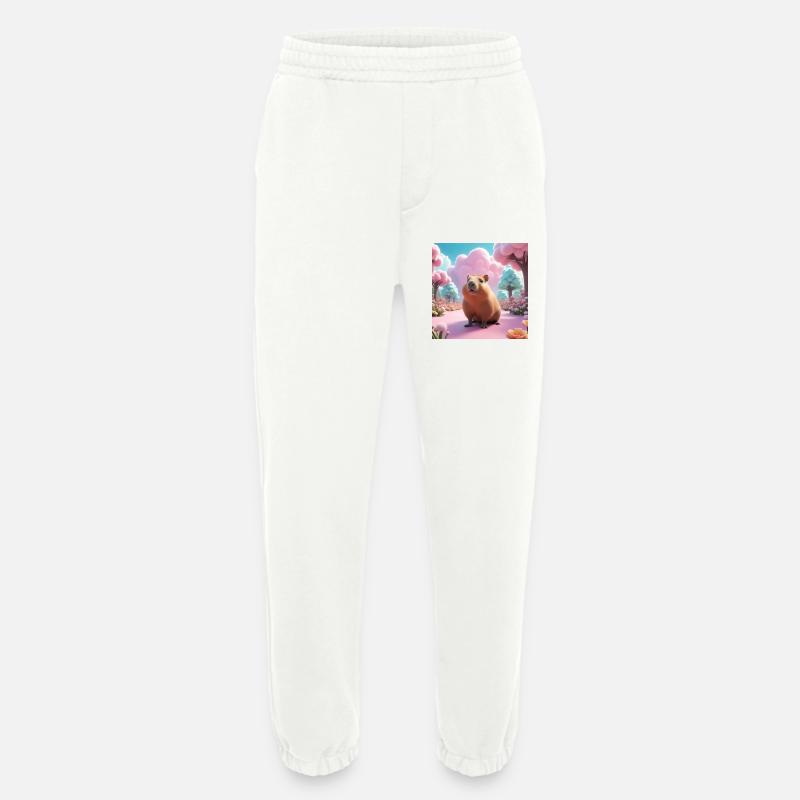 Capybara in the Magic Garden - Heavyweight Jogging Pants - made by SPREAD  - OFF WHITE