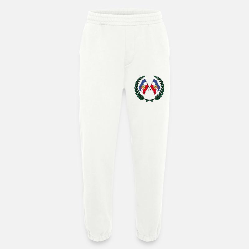 Drapeaux Couronne de laurier Schleswig Holstein - Pantalon de jogging bio épais fabriqué en UE - OFF WHITE