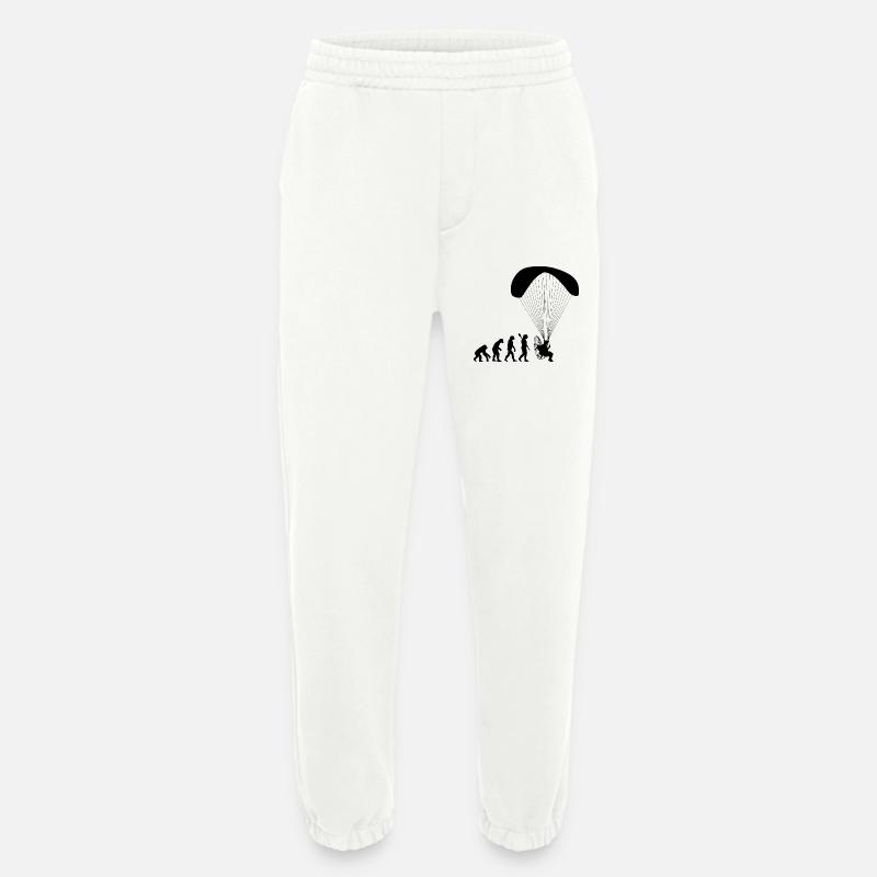 Paramotoring Human Evolution Funny - Heavyweight Jogging Pants - made by SPREAD  - OFF WHITE