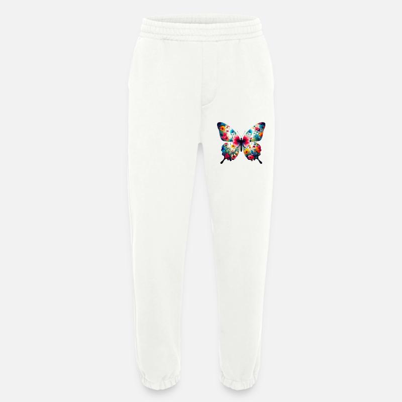 Papillon - Pantalon de jogging bio épais fabriqué en UE - OFF WHITE