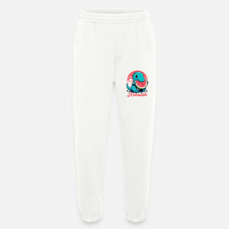 Mignon T-Rex Pastèque Arbusik Cadeau - Pantalon de jogging bio épais fabriqué en UE - OFF WHITE
