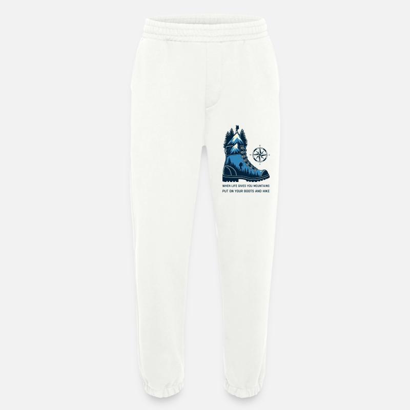 Bergstiefel mit Kompass - Heavyweight Jogginghose - made by SPREAD  - OFF WHITE