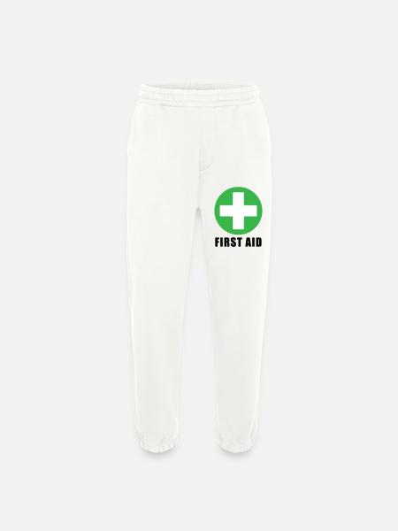First Aid Medical Cross Safety Sign Vector Icon - Heavyweight Jogging Pants - made by SPREAD  - OFF WHITE