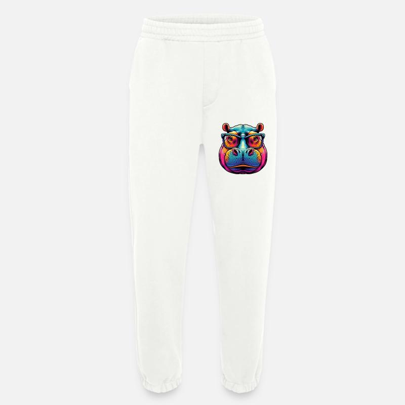 Nilpferd mit Brille - Heavyweight Jogginghose - made by SPREAD  - OFF WHITE