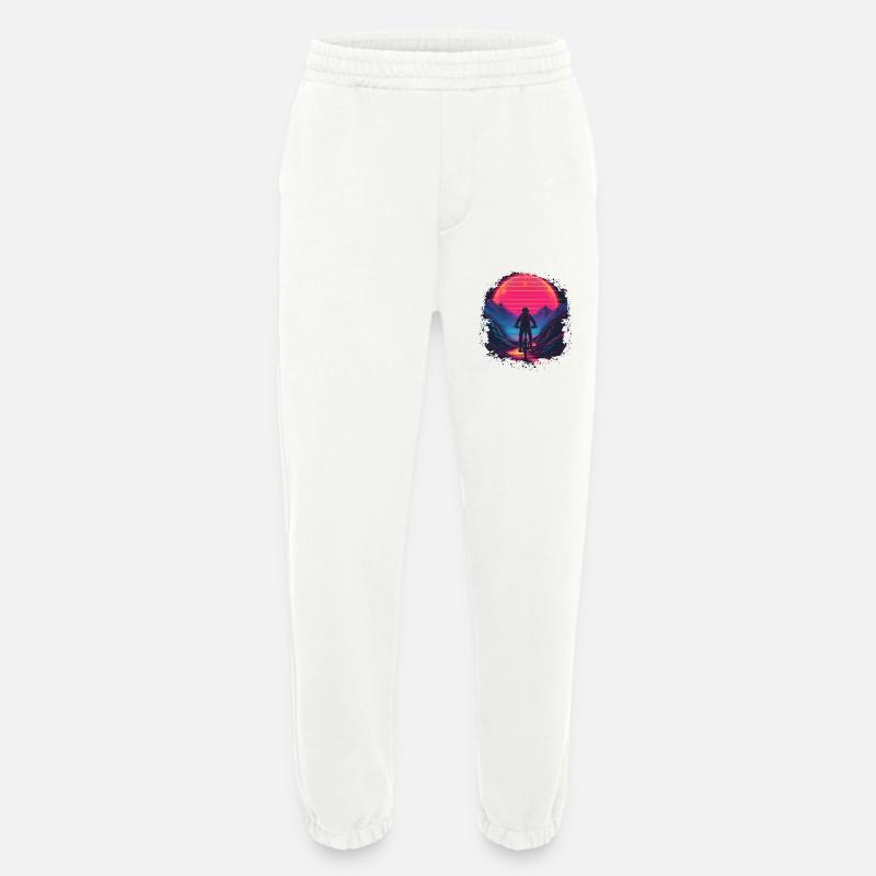 Mountain Biking Synthwave - Heavyweight Jogging Pants - made by SPREAD  - OFF WHITE
