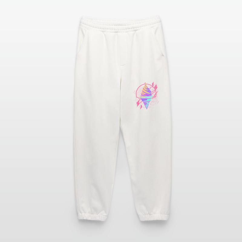 Cornet de crème glacée Synthwave Pantalon de jogging bio épais fabriqué en UE