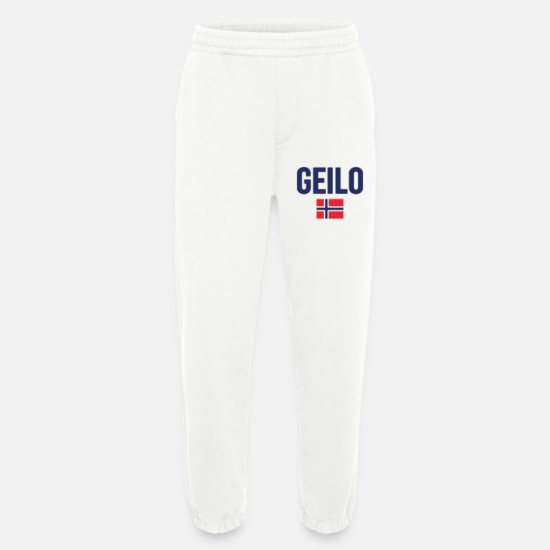 Gelo Norwegian Flagge Design - Heavyweight Jogginghose - made by SPREAD  - OFF WHITE