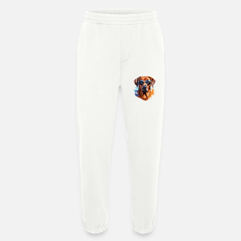 Rhodesian Ridgeback mit Sonnenbrille - Heavyweight Jogginghose - made by SPREAD  - OFF WHITE