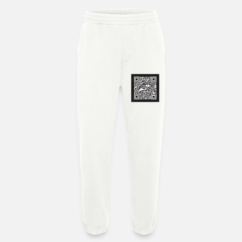 Perch QR Code Design - Heavyweight Jogging Pants - made by SPREAD  - OFF WHITE