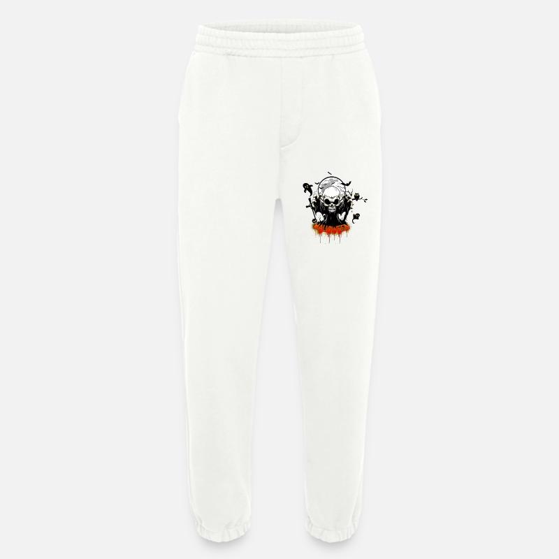 Skull with sharp teeth - Heavyweight Jogging Pants - made by SPREAD  - OFF WHITE
