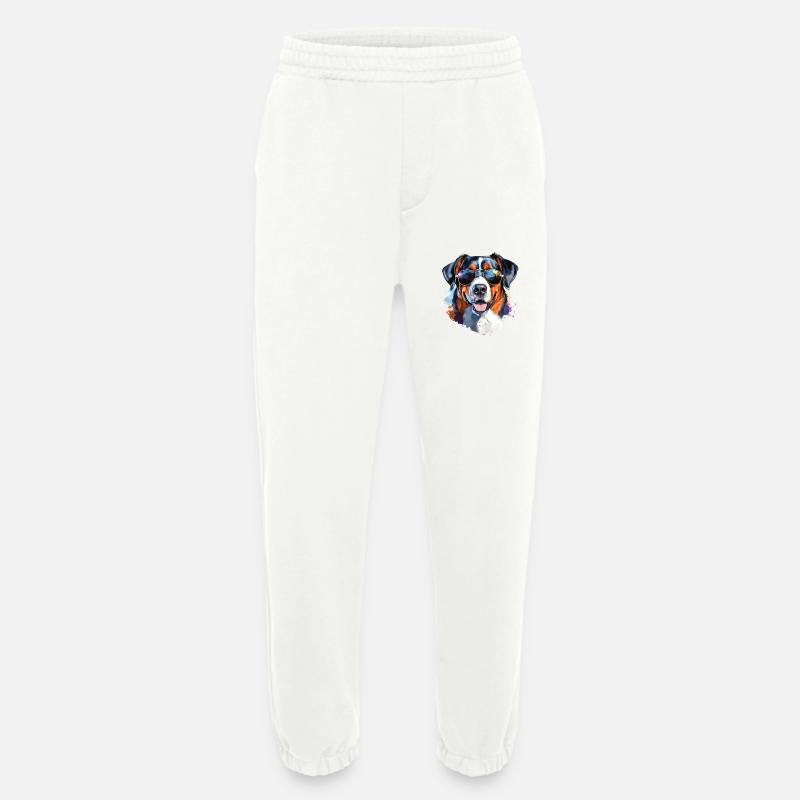 Entlebucher with sunglasses - Heavyweight Jogging Pants - made by SPREAD - OFF WHITE