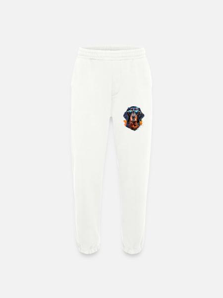 Gordon Setter with sunglasses - Heavyweight Jogging Pants - made by SPREAD - OFF WHITE