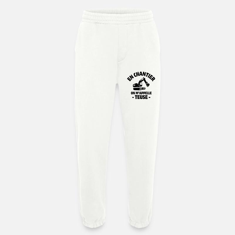 Bauleiter, Bagger, Baumaschine - Heavyweight Jogginghose - made by SPREAD  - OFF WHITE