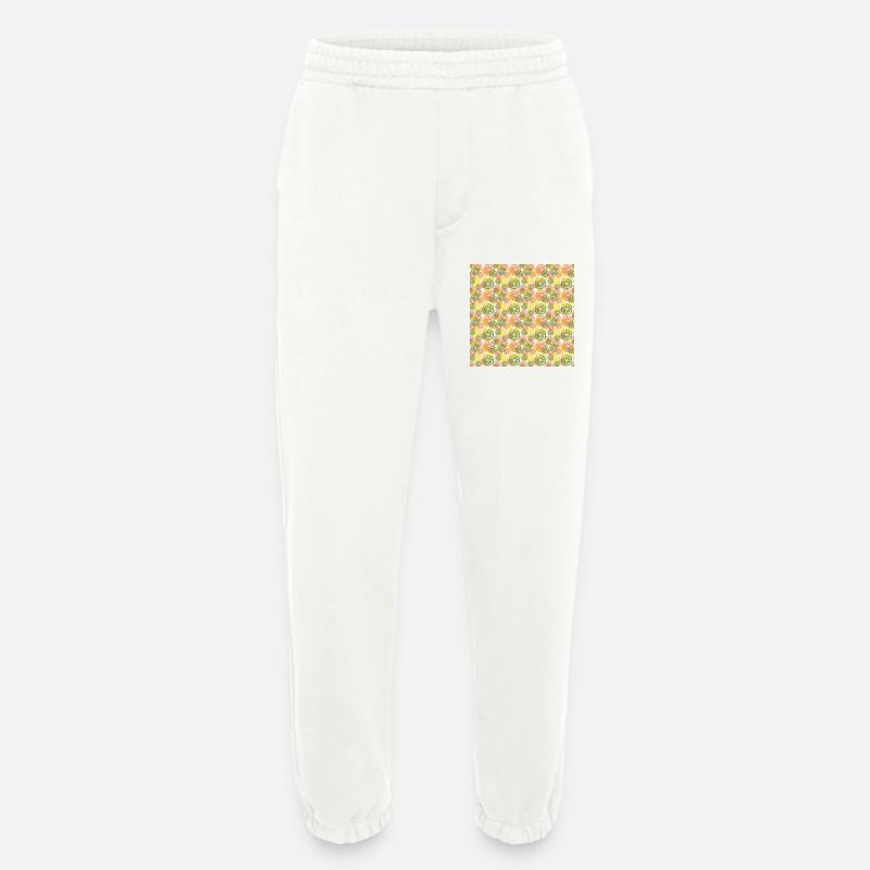 Fruit Lemon Orange Pattern - Heavyweight Jogging Pants - made by SPREAD  - OFF WHITE