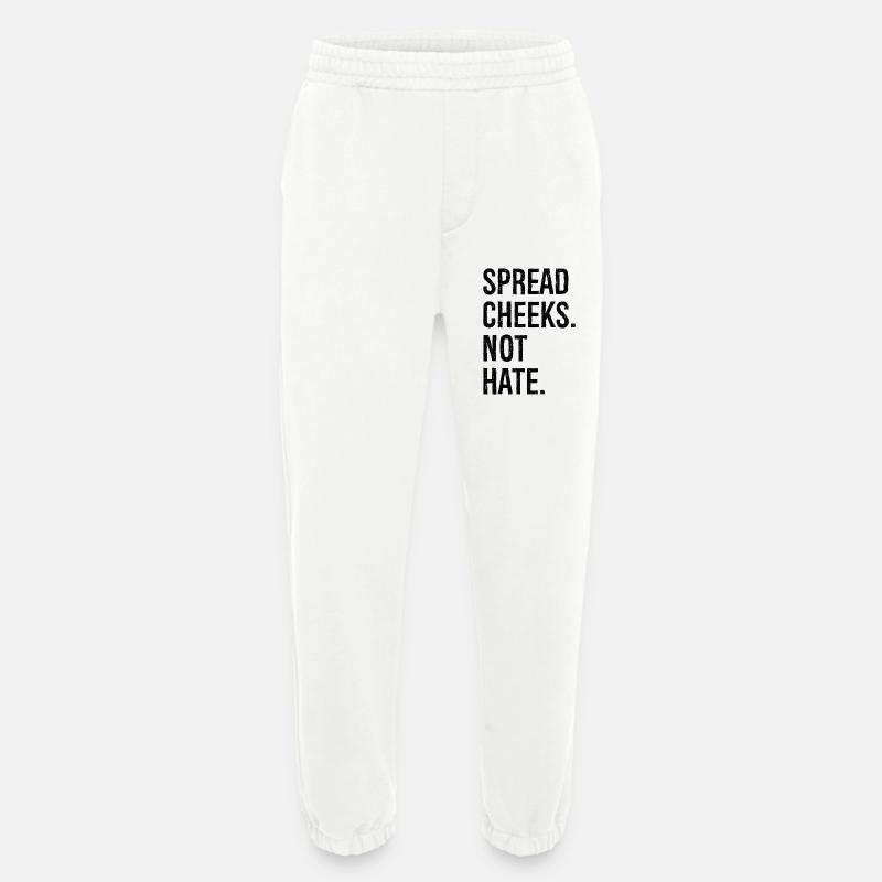 spread cheeks not hate - Heavyweight Jogging Pants - made by SPREAD  - OFF WHITE