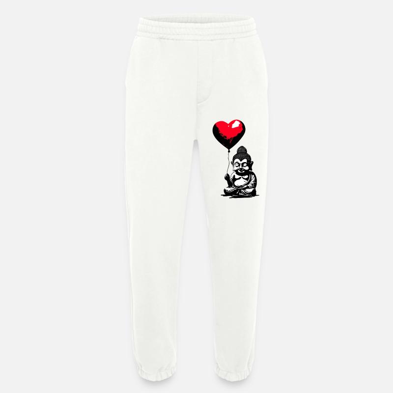 Buddha mit Herz Luftballon - Heartful Creatures - Heavyweight Jogginghose - made by SPREAD  - OFF WHITE
