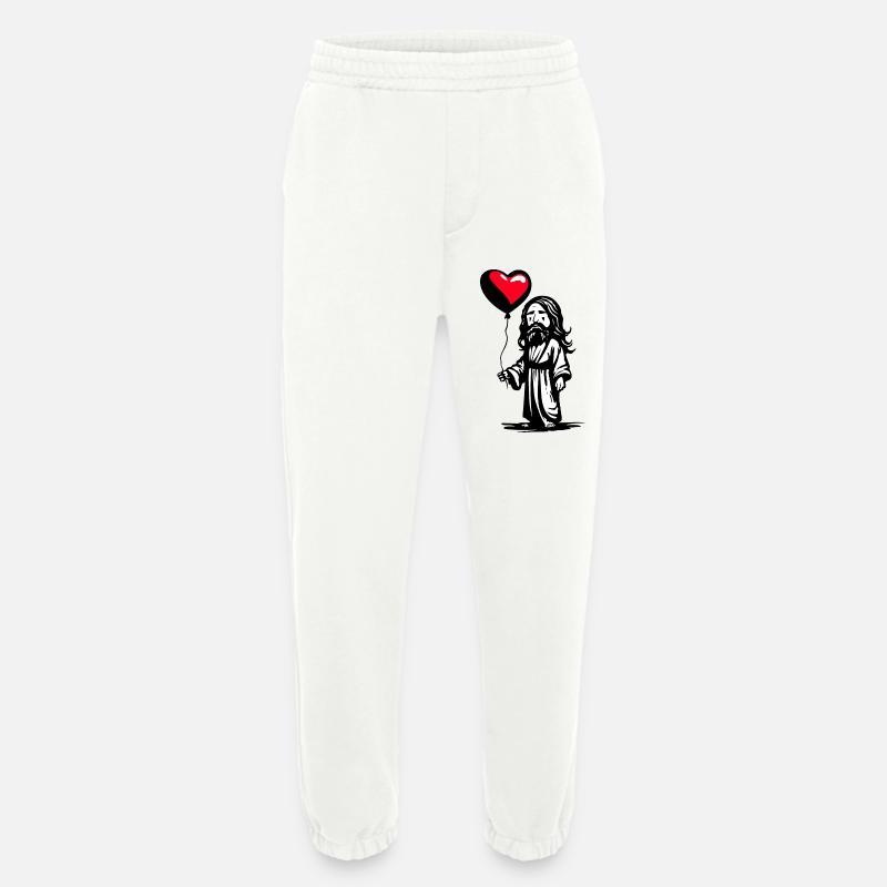 Jesus mit Herz Luftballon - Heartful Creatures - Heavyweight Jogginghose - made by SPREAD  - OFF WHITE