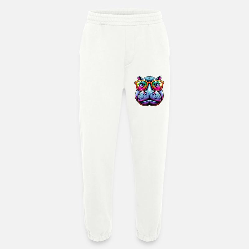 Nilpferd mit Sonnenbrille - Heavyweight Jogginghose - made by SPREAD  - OFF WHITE