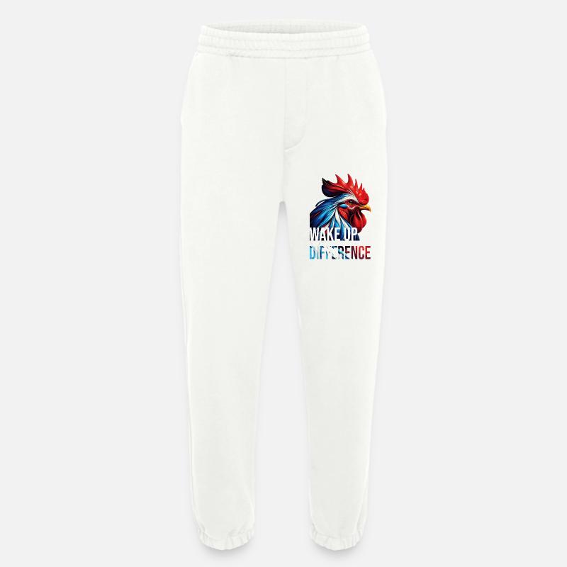 WAKE UP AND MAKE A DIFFERENCE-DB - Heavyweight Jogging Pants - made by SPREAD  - OFF WHITE