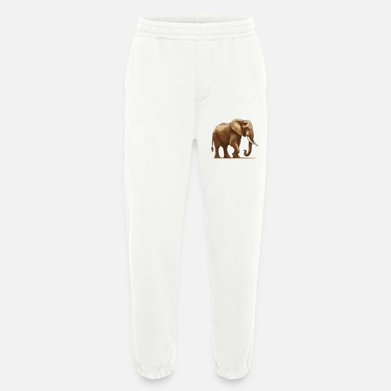 Éléphant - Pantalon de jogging bio épais fabriqué en UE - OFF WHITE