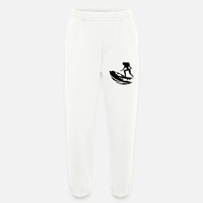 Weiblicher Surfer - Heavyweight Jogginghose - made by SPREAD  - OFF WHITE
