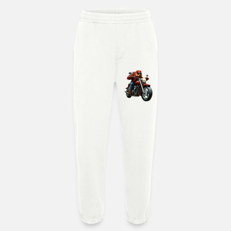 Chickens Motorcycle - Heavyweight Jogging Pants - made by SPREAD  - OFF WHITE