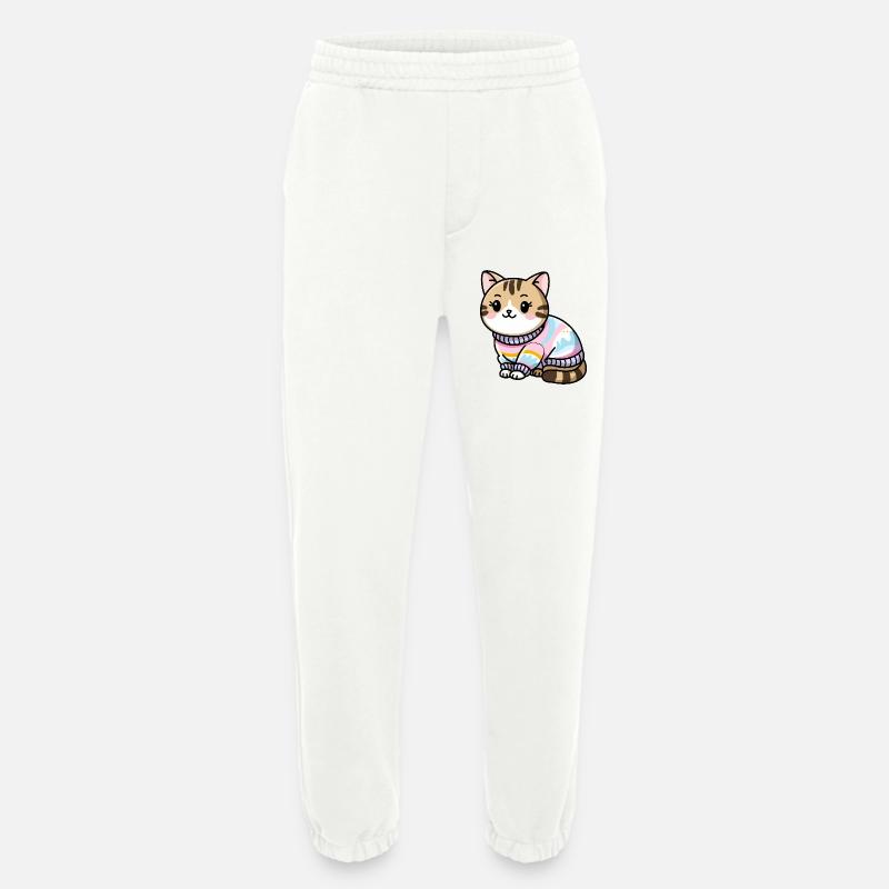 Kuscheliger Pullover Katze - Heavyweight Jogginghose - made by SPREAD  - OFF WHITE