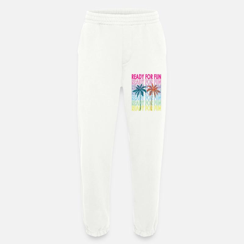 Neon Tropentext Ready for Fun - Heavyweight Jogginghose - made by SPREAD  - OFF WHITE