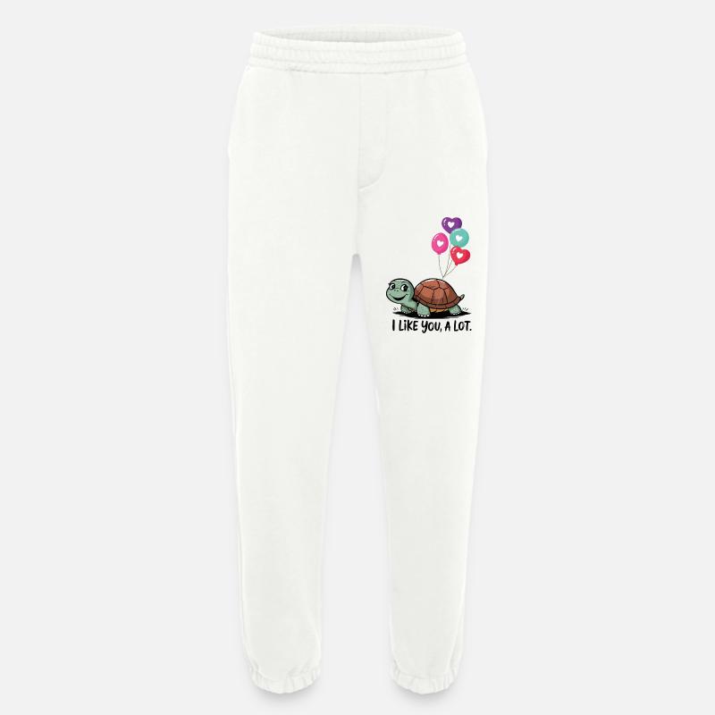 Turtle with Heart Balloons - Heavyweight Jogging Pants - made by SPREAD  - OFF WHITE
