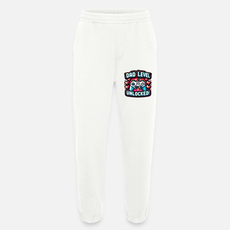 Gaming Design - Dad Level Unlocked - Heavyweight Jogginghose - made by SPREAD  - OFF WHITE