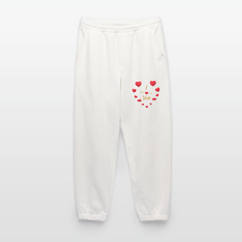 Design élégant en forme de cœur et de flèche pour les couples Pantalon de jogging bio épais fabriqué en UE