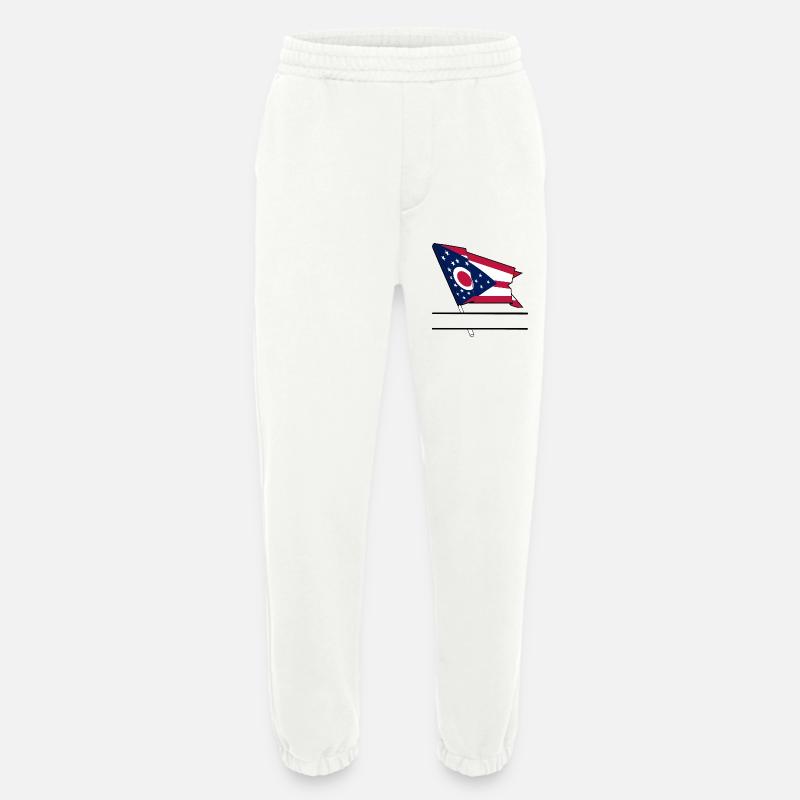 Flagge Ohio Textbanner - Heavyweight Jogginghose - made by SPREAD  - OFF WHITE