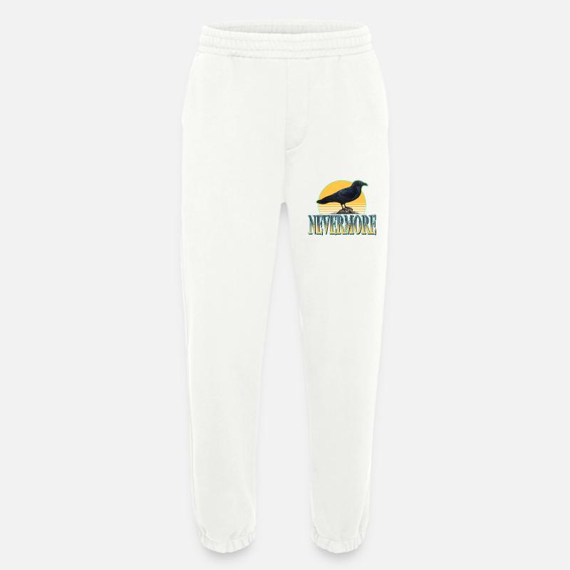 Nevermore – Ravens & Gothic Aesthetics - Heavyweight Jogging Pants - made by SPREAD  - OFF WHITE