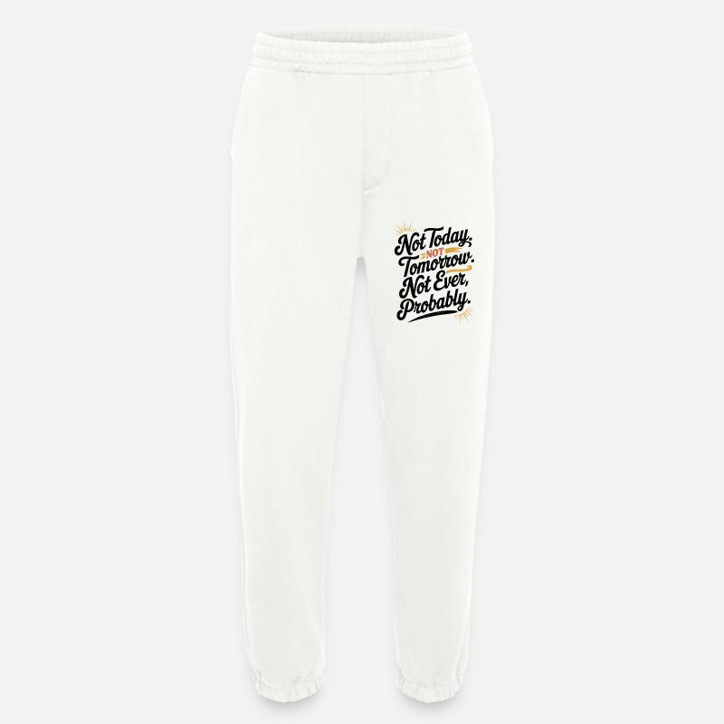 Faul Lustig Sarkastisch Retro Prokrastination Design - Heavyweight Jogginghose - made by SPREAD  - OFF WHITE