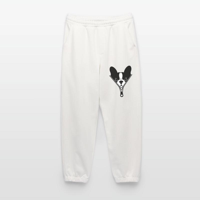 Bouledogue Français dans une fermeture éclair Pantalon de jogging bio épais fabriqué en UE