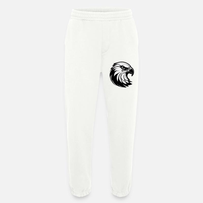 Graphiques élégants en forme d’aigle - Pantalon de jogging bio épais fabriqué en UE - OFF WHITE