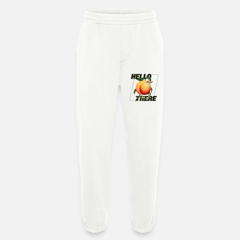 Peach Retro – Hello There Statement - Heavyweight Jogging Pants - made by SPREAD  - OFF WHITE