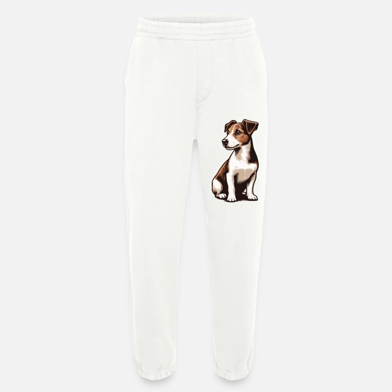 Jack Russell Terrier - Pantalon de jogging bio épais fabriqué en UE - OFF WHITE