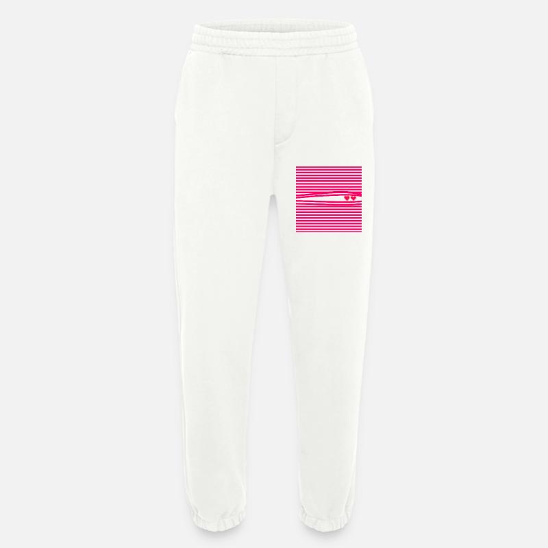 DÉCLARATION D’AMOUR RELATION CŒURS D’AMOUR - Pantalon de jogging bio épais fabriqué en UE - OFF WHITE